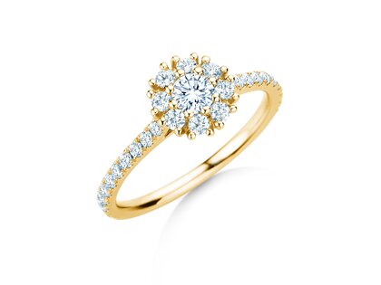 Verlovingsring Bloom Pavé in 9K geelgoud met diamanten 0,82ct G/SI