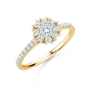 Verlovingsring Bloom Pavé in 9K geelgoud met diamanten 0,82ct G/SI