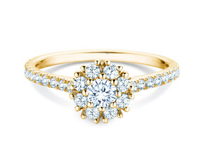 Verlovingsring Bloom Pavé in 9K geelgoud met diamanten 0,82ct G/SI