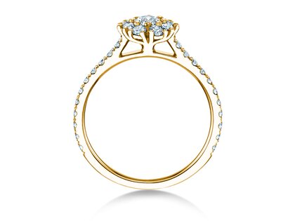 Verlovingsring Bloom Pavé in 9K geelgoud met diamanten 0,82ct G/SI