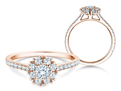 Verlovingsring Bloom Pavé in 9K roségoud met diamanten 0,82ct G/SI