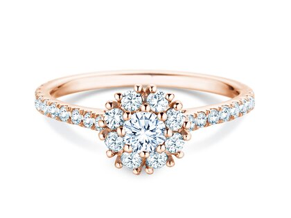 Verlovingsring Bloom Pavé in 9K roségoud met diamanten 0,82ct G/SI