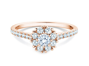 Verlovingsring Bloom Pavé in 9K roségoud met diamanten 0,82ct G/SI