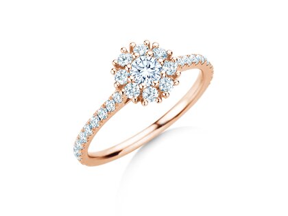 Verlovingsring Bloom Pavé in 9K roségoud met diamanten 0,82ct G/SI