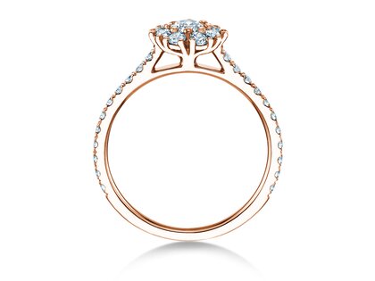 Verlovingsring Bloom Pavé in 9K roségoud met diamanten 0,82ct G/SI