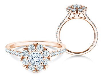 Verlovingsring Bloom Pavé in roségoud