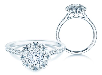 Verlovingsring Bloom Pavé in platina