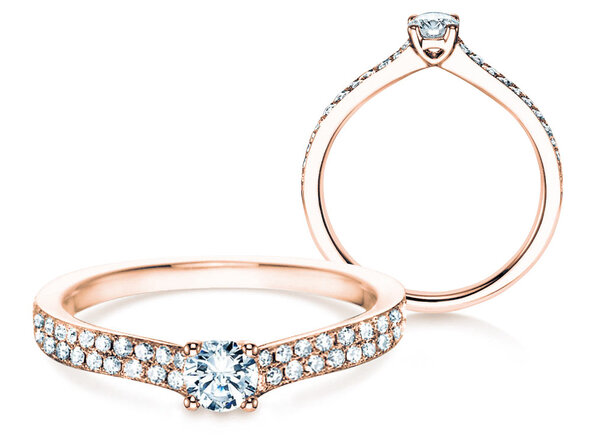 Verlovingsring Claire Petite in 18K roségoud met diamanten 0,50ct G/SI