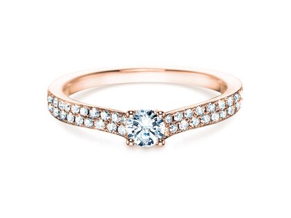 Verlovingsring Claire Petite in 18K roségoud met diamanten 0,50ct G/SI