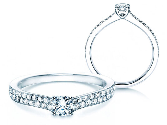 Verlovingsring Claire Petite in 18K witgoud met diamanten 0,50ct G/SI