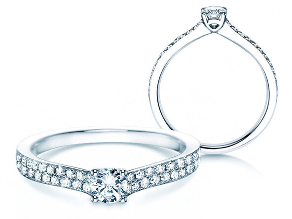 Verlovingsring Claire Petite in 18K witgoud met diamanten 0,50ct G/SI