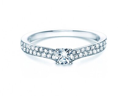 Verlovingsring Claire Petite in 18K witgoud met diamanten 0,50ct G/SI