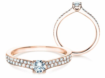 Verlovingsring Claire Petite in 18K roségoud met diamanten 0,50ct