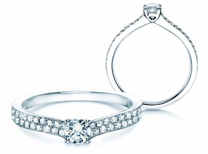 Verlovingsring Claire Petite in 18K witgoud met diamanten 0,50ct G/SI