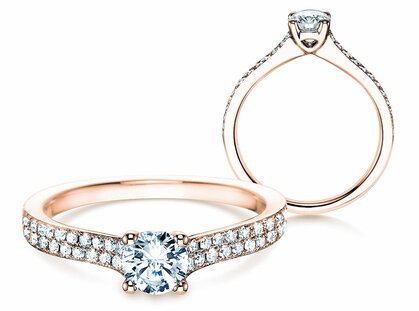 Verlovingsring Claire in 18K roségoud met diamanten 0,70ct G/SI