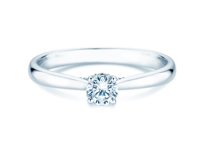 Verlovingsring Classic 4 Hidden Halo in 9K witgoud met Lab-grown diamanten 0,30ct E/VS