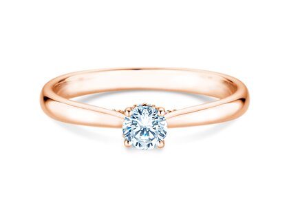 Verlovingsring Classic 4 Hidden Halo in 18K roségoud met Lab-grown diamanten 0,30ct E/VS