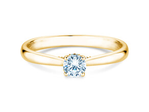 Verlovingsring Classic 4 Hidden Halo in 9K geelgoud met Lab-grown diamanten 0,30ct E/VS