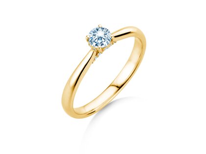 Verlovingsring Classic 4 Hidden Halo in 9K geelgoud met Lab-grown diamanten 0,30ct E/VS