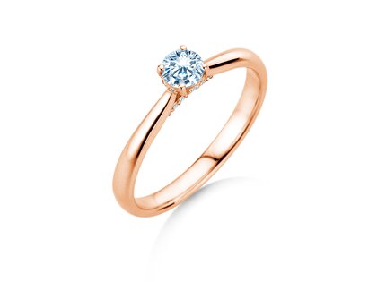 Verlovingsring Classic 4 Hidden Halo in 18K roségoud met Lab-grown diamanten 0,30ct E/VS