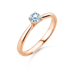 Verlovingsring Classic 4 Hidden Halo in 18K roségoud met Lab-grown diamanten 0,30ct E/VS