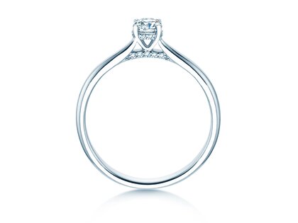 Verlovingsring Classic 4 Hidden Halo in 9K witgoud met Lab-grown diamanten 0,30ct E/VS