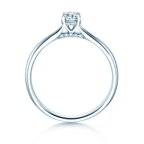 Verlovingsring Classic 4 Hidden Halo in 9K witgoud met Lab-grown diamanten 0,30ct E/VS