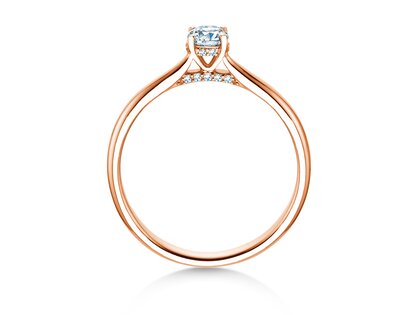 Verlovingsring Classic 4 Hidden Halo in 18K roségoud met Lab-grown diamanten 0,30ct E/VS