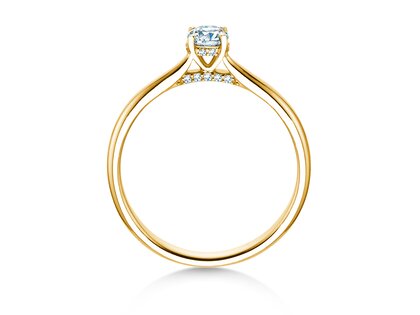 Verlovingsring Classic 4 Hidden Halo in 9K geelgoud met Lab-grown diamanten 0,30ct E/VS