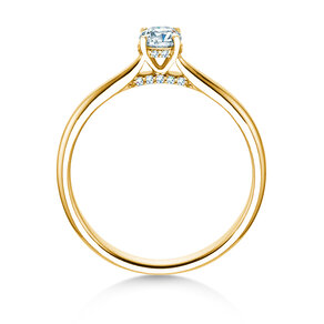 Verlovingsring Classic 4 Hidden Halo in 9K geelgoud met Lab-grown diamanten 0,30ct E/VS