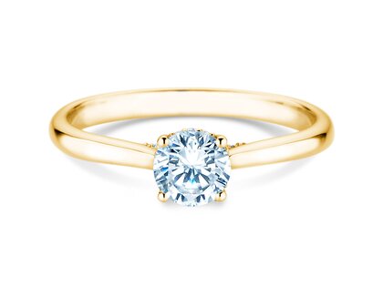 Verlovingsring Classic 4 Hidden Halo in 14K geelgoud met Lab-grown diamanten 0,57ct E/VS