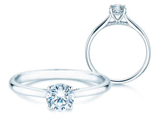 Verlovingsring Classic 4 Hidden Halo Lab-grown diamant