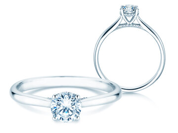 Verlovingsring Classic 4 Hidden Halo Lab-grown diamant