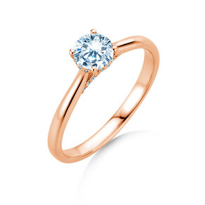 Verlovingsring Classic 4 Hidden Halo in 18K roségoud met Lab-grown diamanten 0,57ct E/VS