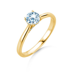 Verlovingsring Classic 4 Hidden Halo in 14K geelgoud met Lab-grown diamanten 0,57ct E/VS