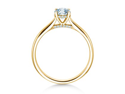 Verlovingsring Classic 4 Hidden Halo in 14K geelgoud met Lab-grown diamanten 0,57ct E/VS
