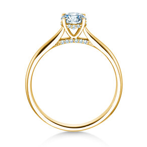 Verlovingsring Classic 4 Hidden Halo in 14K geelgoud met Lab-grown diamanten 0,57ct E/VS