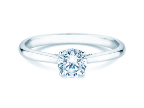 Verlovingsring Classic 4 Hidden Halo in 18K witgoud met Lab-grown diamanten 0,57ct E/VS