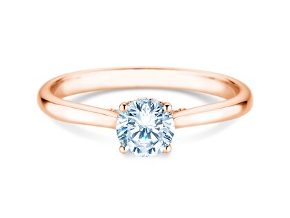 Verlovingsring Classic 4 Hidden Halo in 18K roségoud met Lab-grown diamanten 0,57ct E/VS
