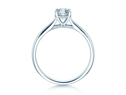 Verlovingsring Classic 4 Hidden Halo in 18K witgoud met Lab-grown diamanten 0,57ct E/VS