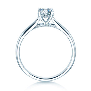 Verlovingsring Classic 4 Hidden Halo in 18K witgoud met Lab-grown diamanten 0,57ct E/VS