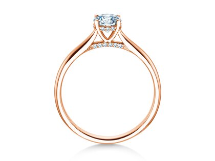 Verlovingsring Classic 4 Hidden Halo in 18K roségoud met Lab-grown diamanten 0,57ct E/VS