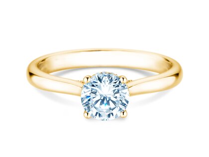 Verlovingsring Classic 4 Hidden Halo in 18K geelgoud met Lab-grown diamanten 0,82ct E/VS