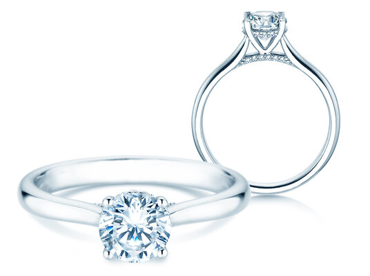 Verlovingsring Classic 4 Hidden Halo Lab-grown diamant