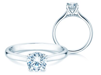 Verlovingsring Classic 4 Hidden Halo Lab-grown diamant