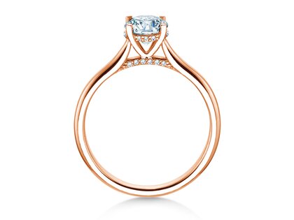 Verlovingsring Classic 4 Hidden Halo in 18K roségoud met Lab-grown diamanten 0,82ct E/VS