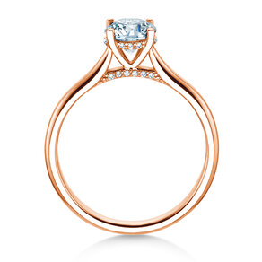 Verlovingsring Classic 4 Hidden Halo in 18K roségoud met Lab-grown diamanten 0,82ct E/VS