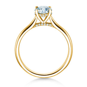 Verlovingsring Classic 4 Hidden Halo in 18K geelgoud met Lab-grown diamanten 0,82ct E/VS