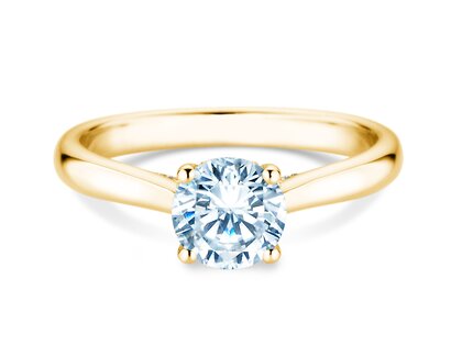 Verlovingsring Classic 4 Hidden Halo in 14K geelgoud met Lab-grown diamanten 1,08ct E/VS