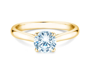 Verlovingsring Classic 4 Hidden Halo in 14K geelgoud met Lab-grown diamanten 1,08ct E/VS